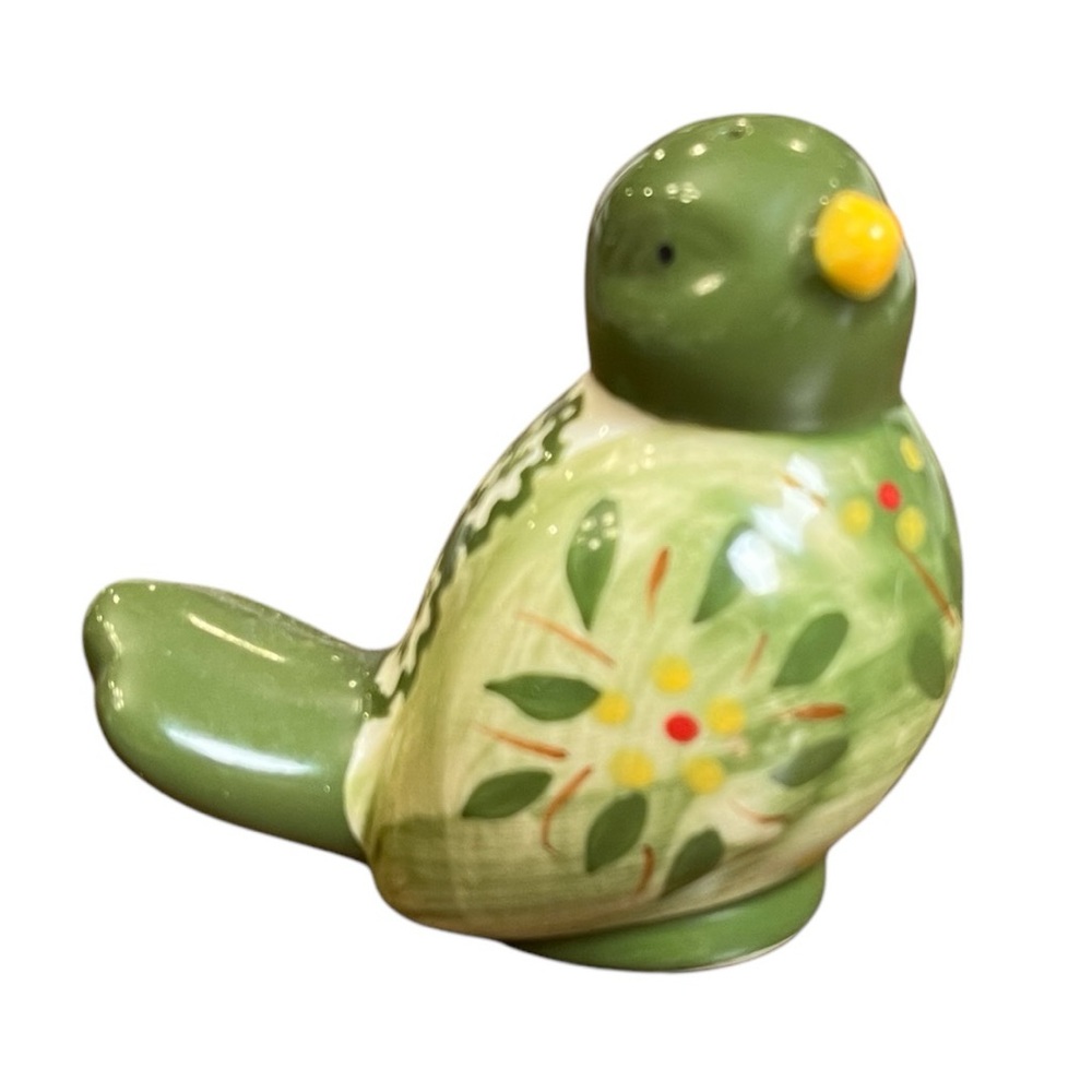 Temptations Old World Vintage Bird Salt or Pepper Shaker Green